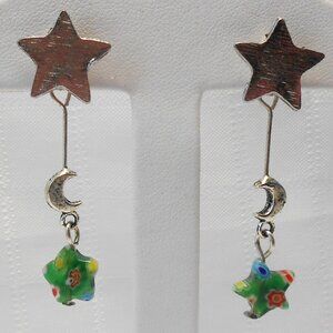 No 388 Handmade earrings with blowtorch glass beads